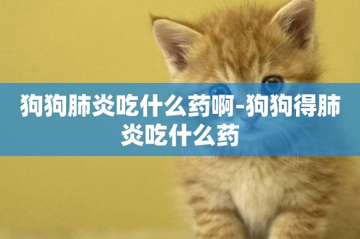 狗狗肺炎吃什么藥啊-狗狗得肺炎吃什么藥