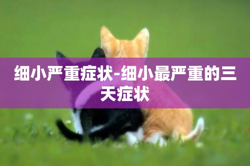 細小嚴重癥狀-細小最嚴重的三天癥狀