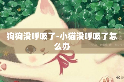 狗狗沒呼吸了-小貓沒呼吸了怎么辦
