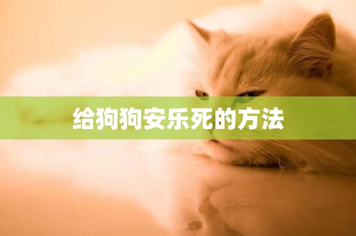 給狗狗安樂死的方法