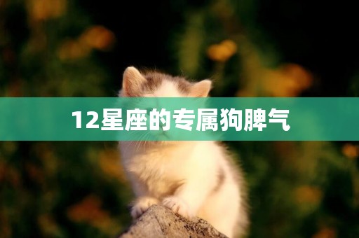 12星座的專屬狗脾氣