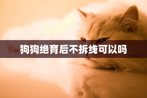 狗狗絕育后不拆線可以嗎
