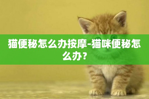 貓便秘怎么辦按摩-貓咪便秘怎么辦？
