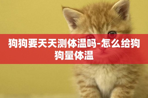 狗狗要天天測體溫嗎-怎么給狗狗量體溫
