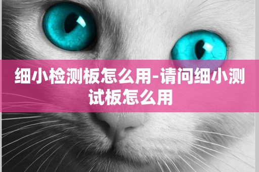 細小檢測板怎么用-請問細小測試板怎么用