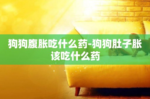 狗狗腹脹吃什么藥-狗狗肚子脹該吃什么藥