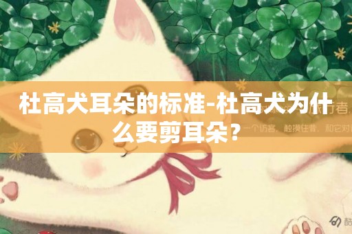 杜高犬耳朵的標準-杜高犬為什么要剪耳朵？