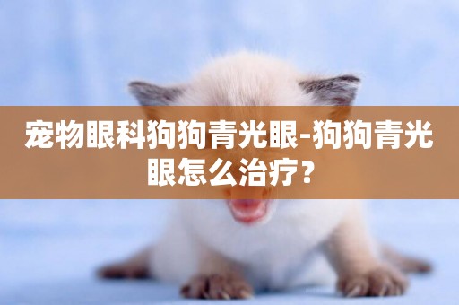 寵物眼科狗狗青光眼-狗狗青光眼怎么治療？