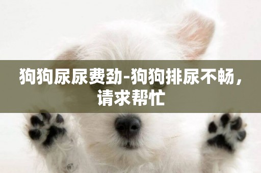 狗狗尿尿費勁-狗狗排尿不暢，請求幫忙
