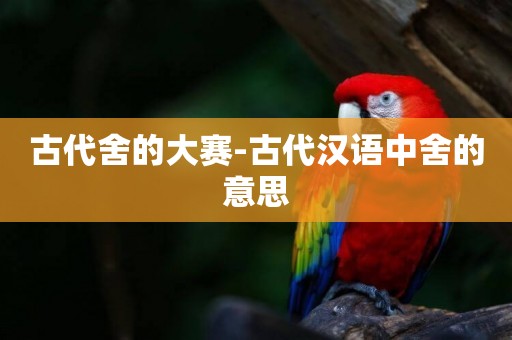 古代舍的大賽-古代漢語中舍的意思