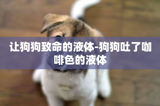 讓狗狗致命的液體-狗狗吐了咖啡色的液體