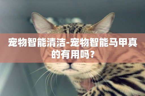 寵物智能清潔-寵物智能馬甲真的有用嗎？