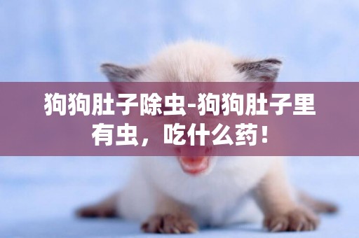 狗狗肚子除蟲-狗狗肚子里有蟲，吃什么藥！