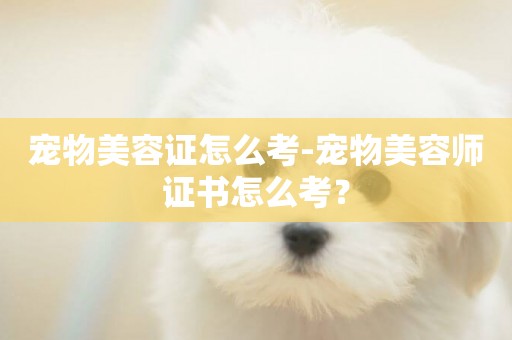 寵物美容證怎么考-寵物美容師證書怎么考？