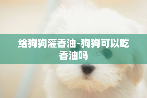 給狗狗灌香油-狗狗可以吃香油嗎