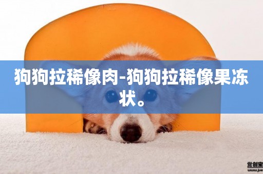狗狗拉稀像肉-狗狗拉稀像果凍狀。