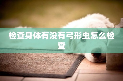 檢查身體有沒有弓形蟲怎么檢查