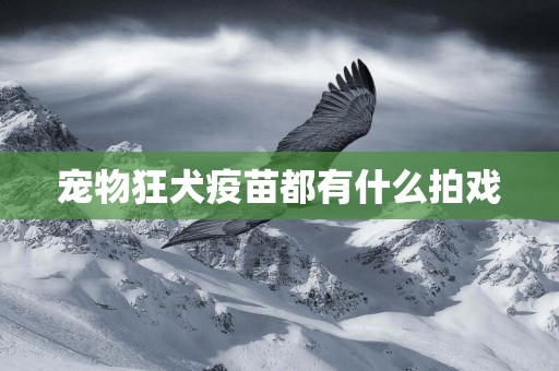 寵物狂犬疫苗都有什么拍戲