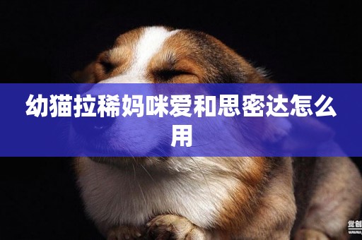 幼貓拉稀媽咪愛和思密達怎么用