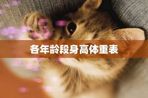 各年齡段身高體重表