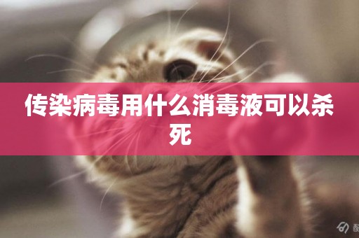 傳染病毒用什么消毒液可以殺死
