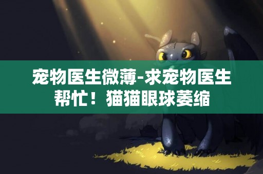 寵物醫生微薄-求寵物醫生幫忙！貓貓眼球萎縮