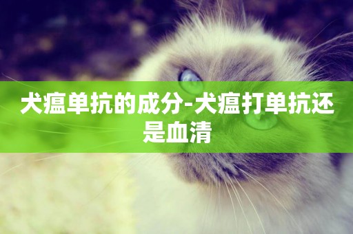 犬瘟單抗的成分-犬瘟打單抗還是血清
