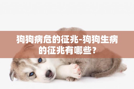 狗狗病危的征兆-狗狗生病的征兆有哪些？