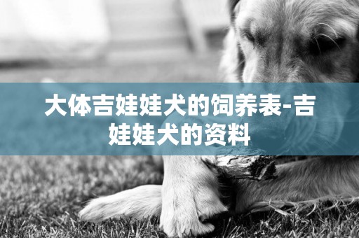 大體吉娃娃犬的飼養表-吉娃娃犬的資料
