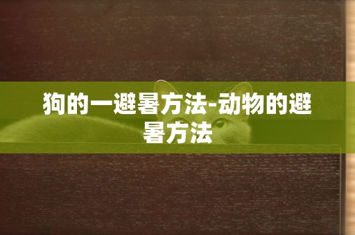狗的一避暑方法-動物的避暑方法