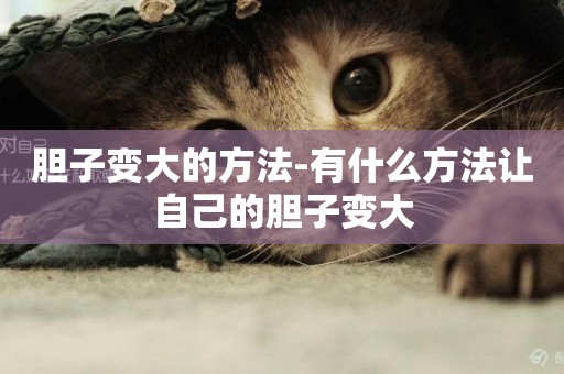 膽子變大的方法-有什么方法讓自己的膽子變大