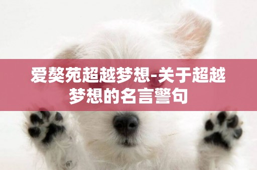 愛獒苑超越夢想-關于超越夢想的名言警句