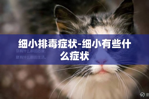 細小排毒癥狀-細小有些什么癥狀