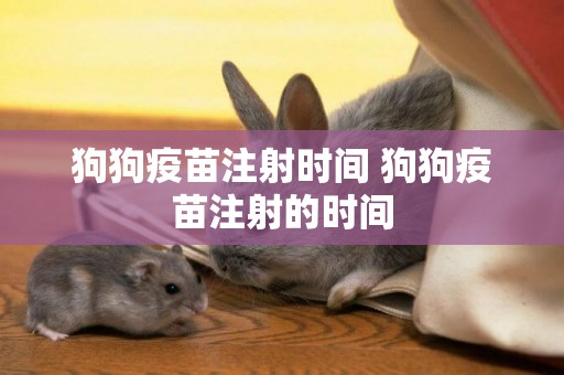 狗狗疫苗注射時間 狗狗疫苗注射的時間