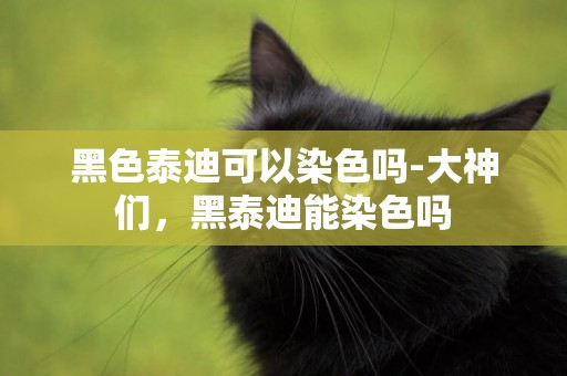 黑色泰迪可以染色嗎-大神們，黑泰迪能染色嗎