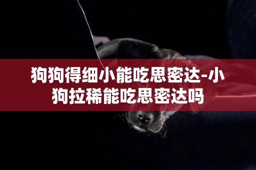 狗狗得細小能吃思密達-小狗拉稀能吃思密達嗎