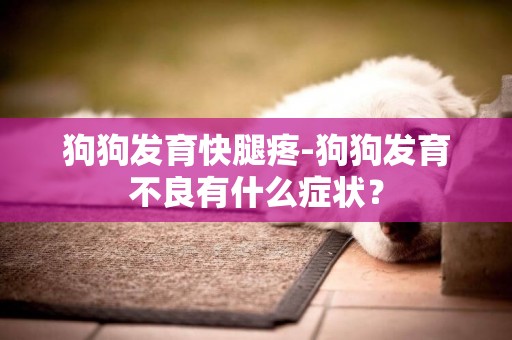 狗狗發育快腿疼-狗狗發育不良有什么癥狀？