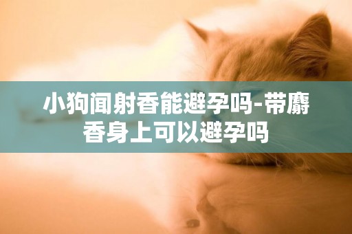 小狗聞射香能避孕嗎-帶麝香身上可以避孕嗎