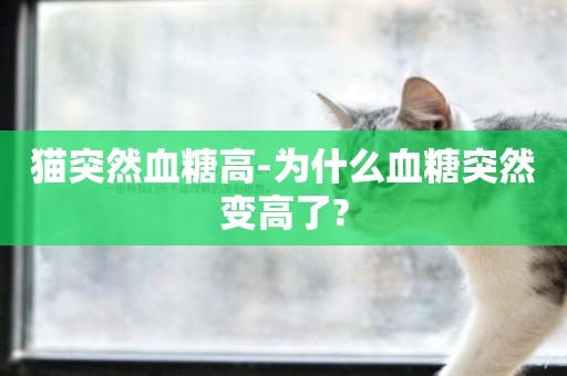 貓突然血糖高-為什么血糖突然變高了?