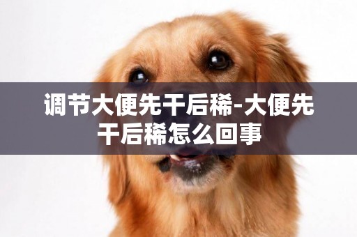 調節大便先干后稀-大便先干后稀怎么回事