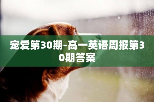 寵愛第30期-高一英語周報第30期答案