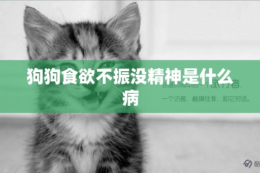 狗狗食欲不振沒精神是什么病