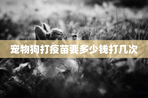寵物狗打疫苗要多少錢打幾次