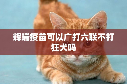 輝瑞疫苗可以廣打六聯不打狂犬嗎