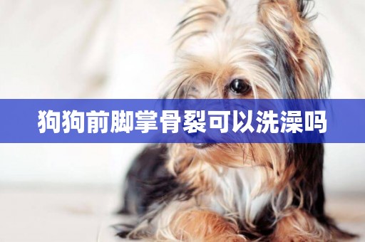 狗狗前腳掌骨裂可以洗澡嗎