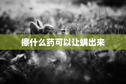 擦什么藥可以讓螨出來