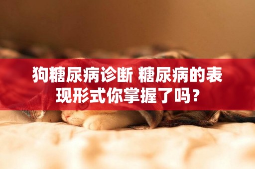 狗糖尿病診斷 糖尿病的表現形式你掌握了嗎？