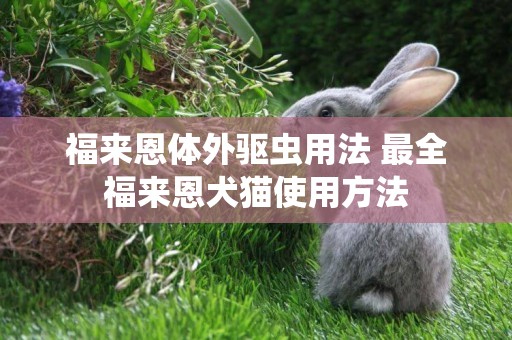 福來恩體外驅蟲用法 最全福來恩犬貓使用方法