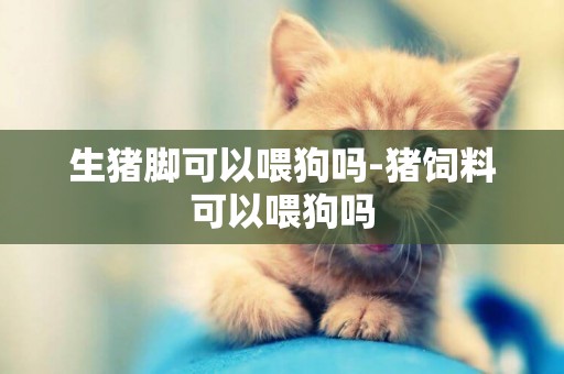 生豬腳可以喂狗嗎-豬飼料可以喂狗嗎
