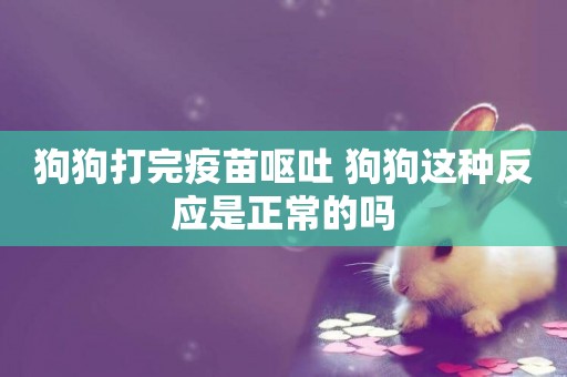 狗狗打完疫苗嘔吐 狗狗這種反應是正常的嗎 狗狗打完疫苗嘔吐 狗狗這種反應是正常的嗎